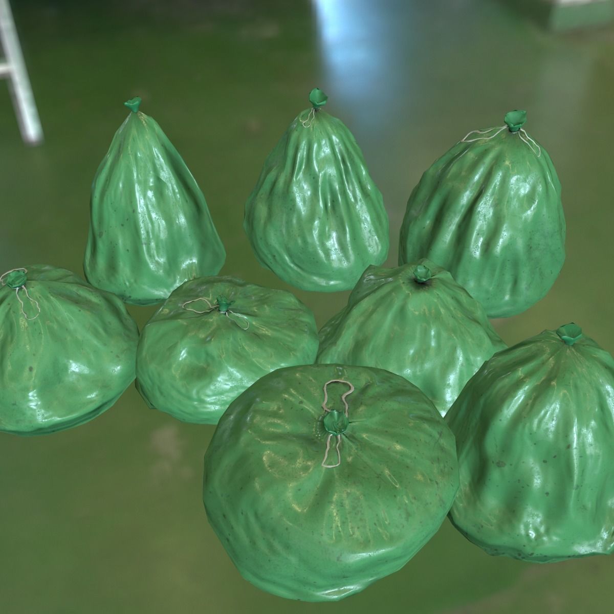 Trash Bags Pack Low-poly 3D model_12