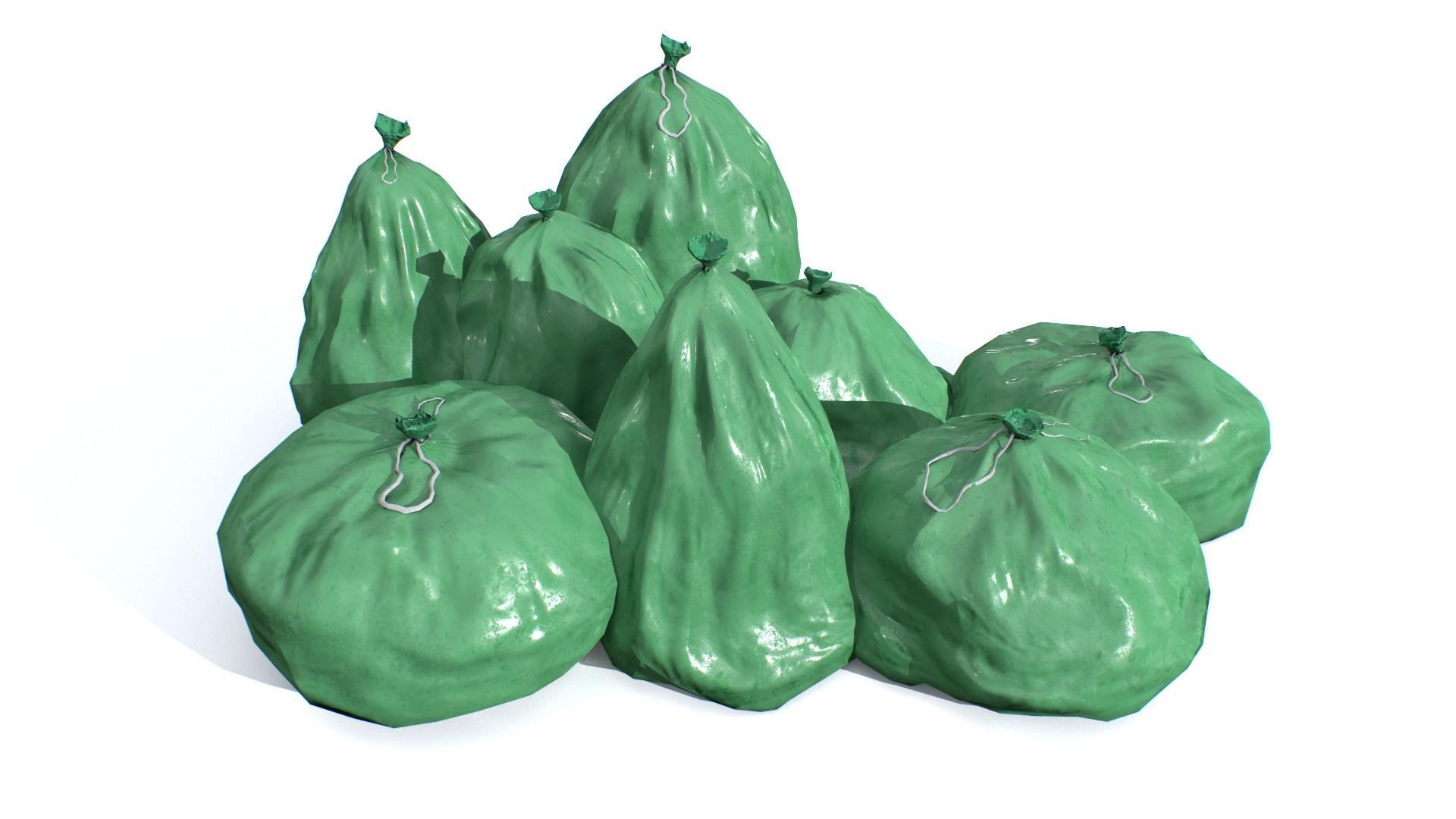 Trash Bags Pack Low-poly 3D model_2