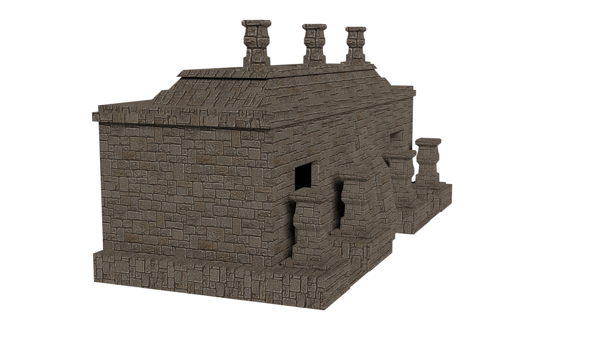 Mayan Temple Low-poly 3D model_3