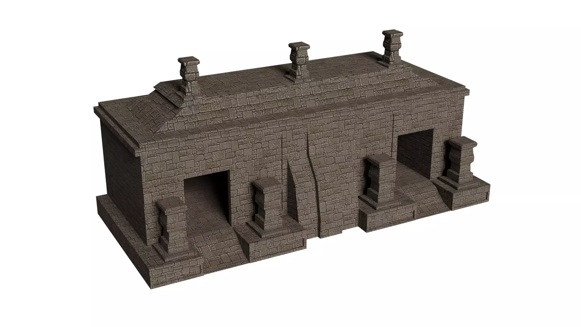 Mayan Temple Low-poly 3D model_0