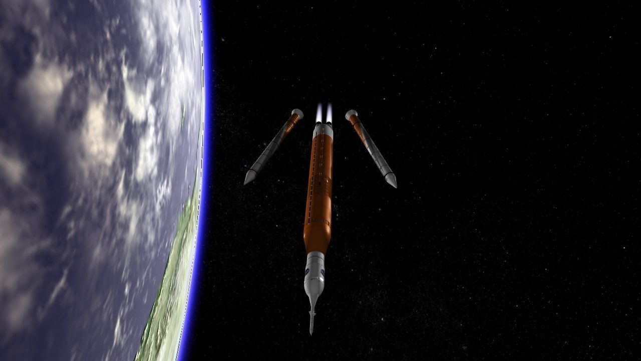 NASA Orion SLS Space Launch System with capsule and cockpit Low-poly 3D model_2