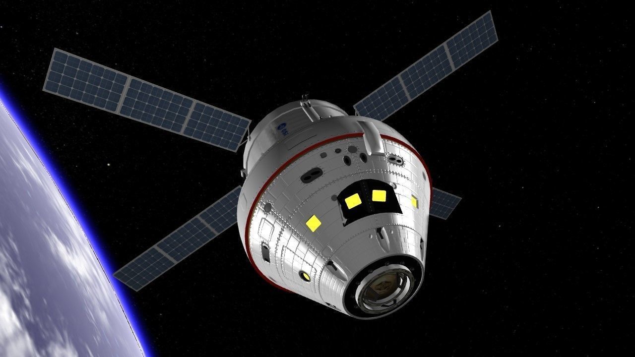 NASA Orion SLS Space Launch System with capsule and cockpit Low-poly 3D model_10