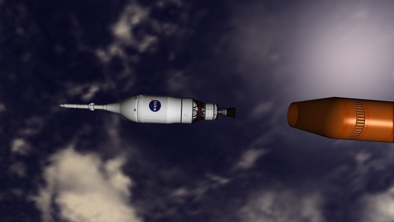 NASA Orion SLS Space Launch System with capsule and cockpit Low-poly 3D model_3