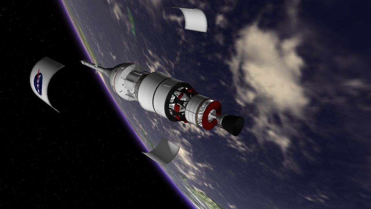 NASA Orion SLS Space Launch System with capsule and cockpit Low-poly 3D model_4
