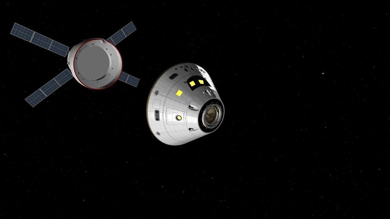 NASA Orion SLS Space Launch System with capsule and cockpit Low-poly 3D model_13