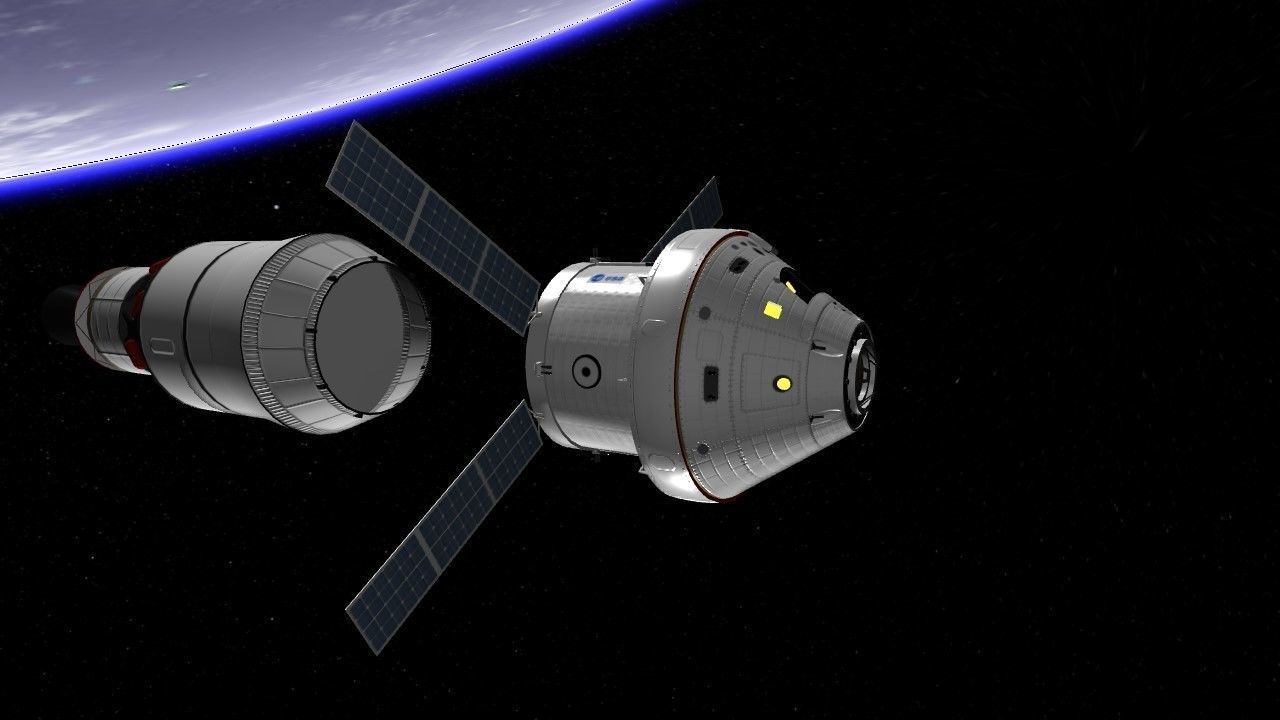 NASA Orion SLS Space Launch System with capsule and cockpit Low-poly 3D model_8