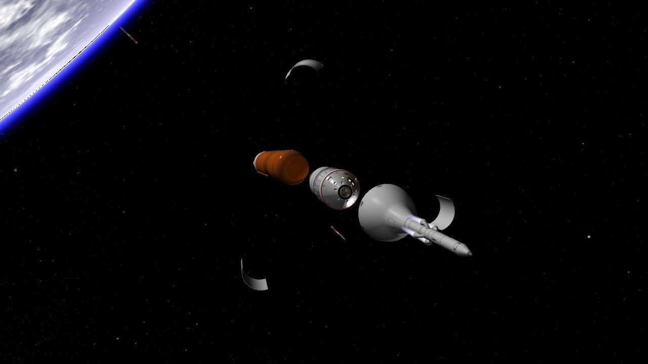 NASA Orion SLS Space Launch System with capsule and cockpit Low-poly 3D model_5