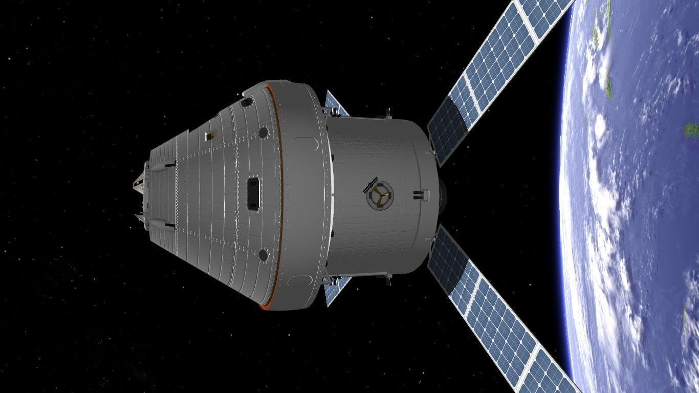 NASA Orion SLS Space Launch System with capsule and cockpit Low-poly 3D model_9