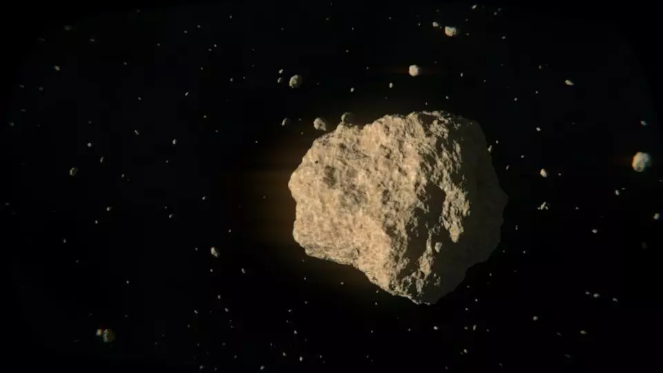 Game-ready Asteroid snowball falling from sky Low-poly 3D model_0