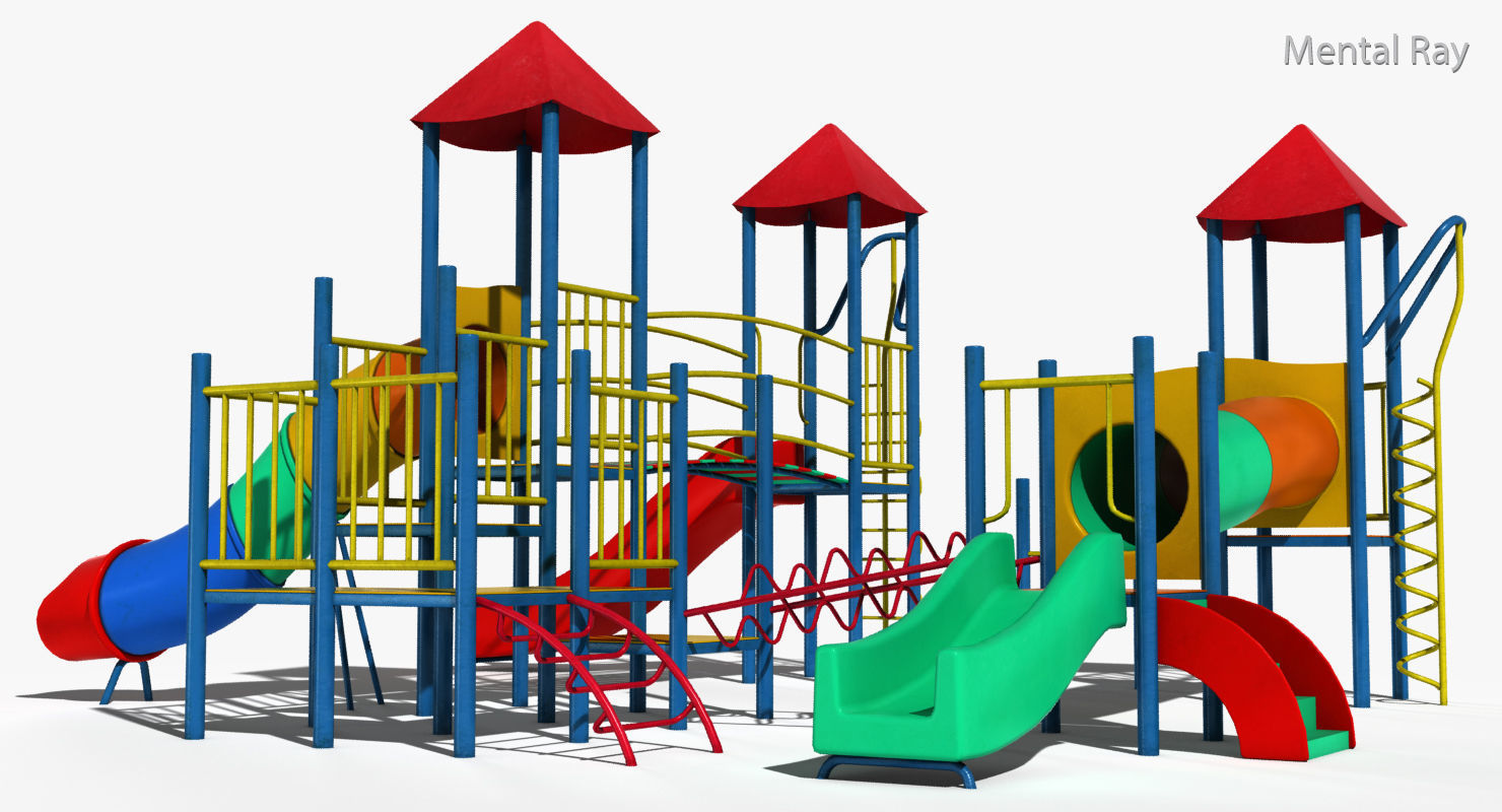 Playground Slide Low-poly 3D model_38