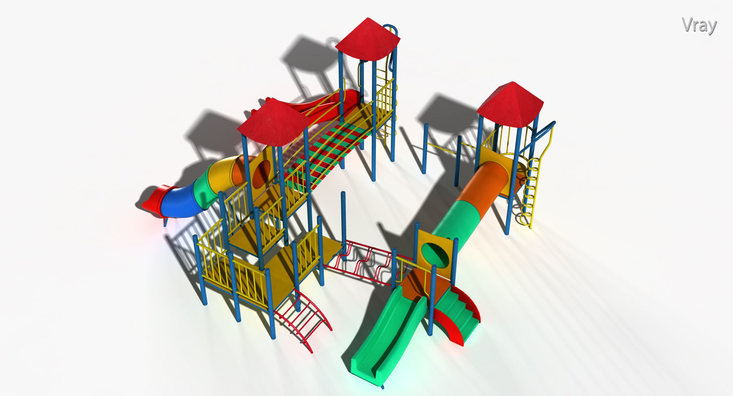 Playground Slide Low-poly 3D model_13