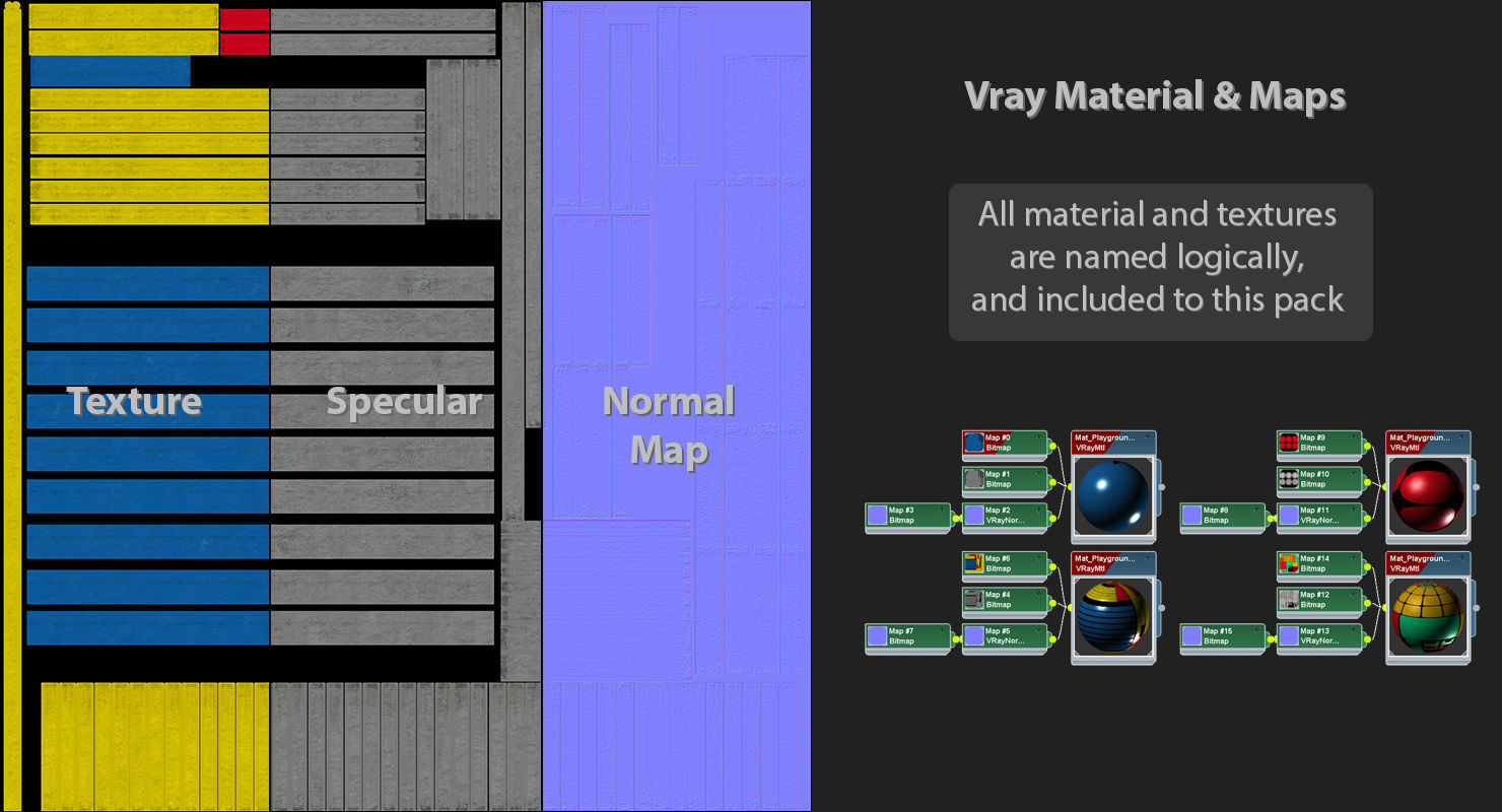 Playground Slide Low-poly 3D model_37