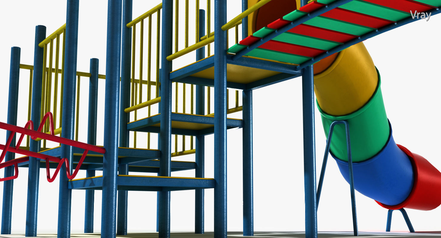 Playground Slide Low-poly 3D model_8