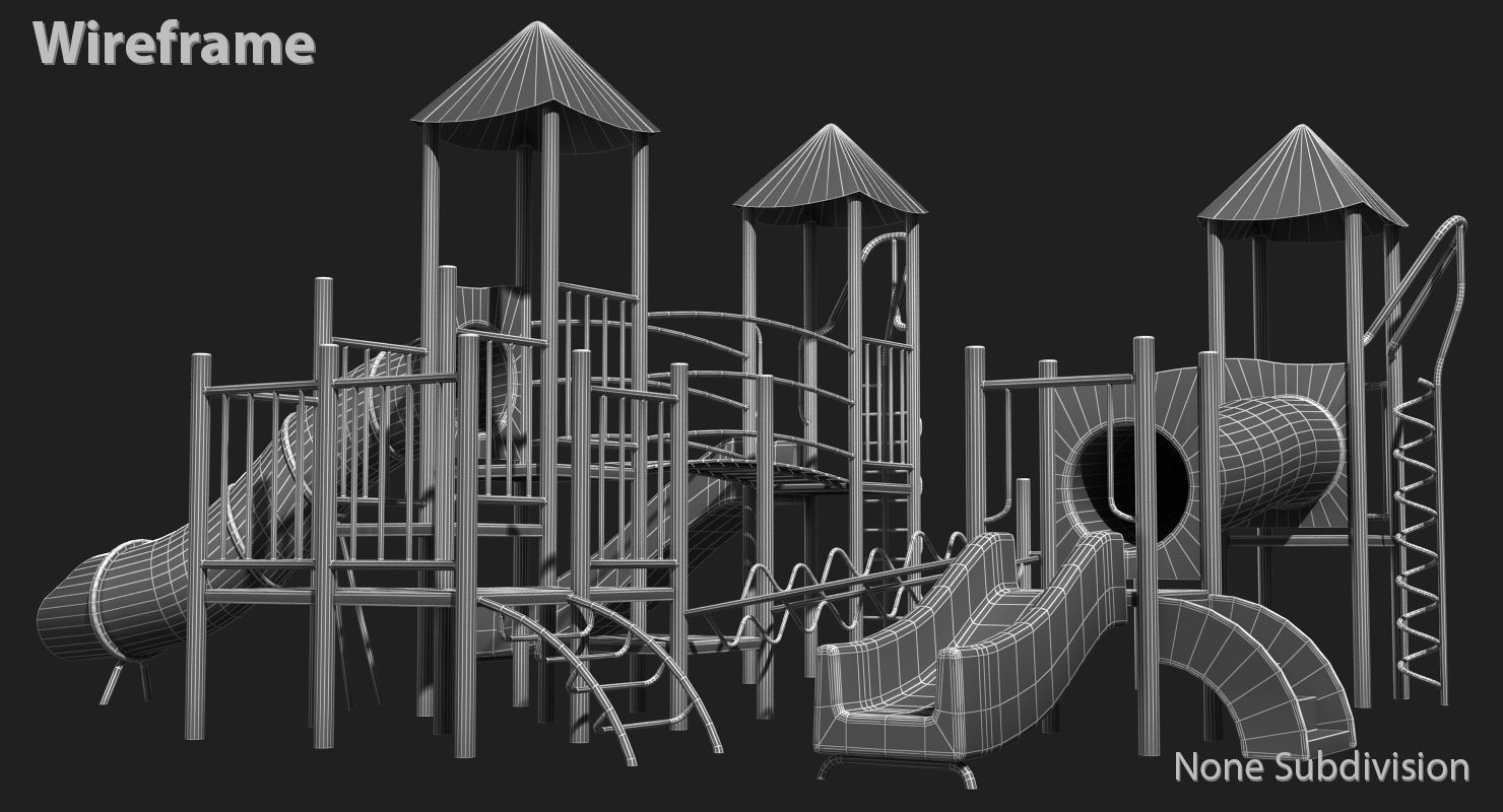 Playground Slide Low-poly 3D model_22