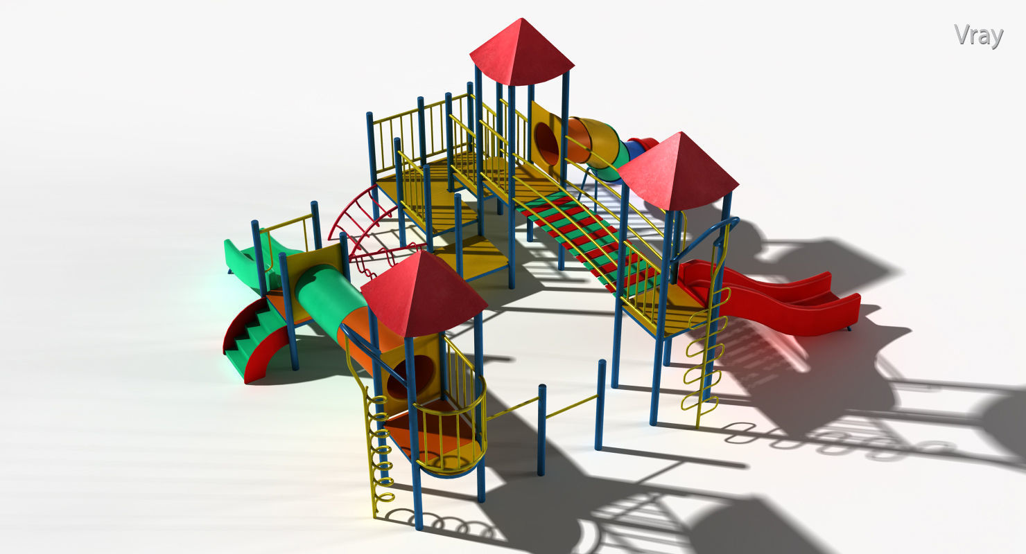 Playground Slide Low-poly 3D model_14
