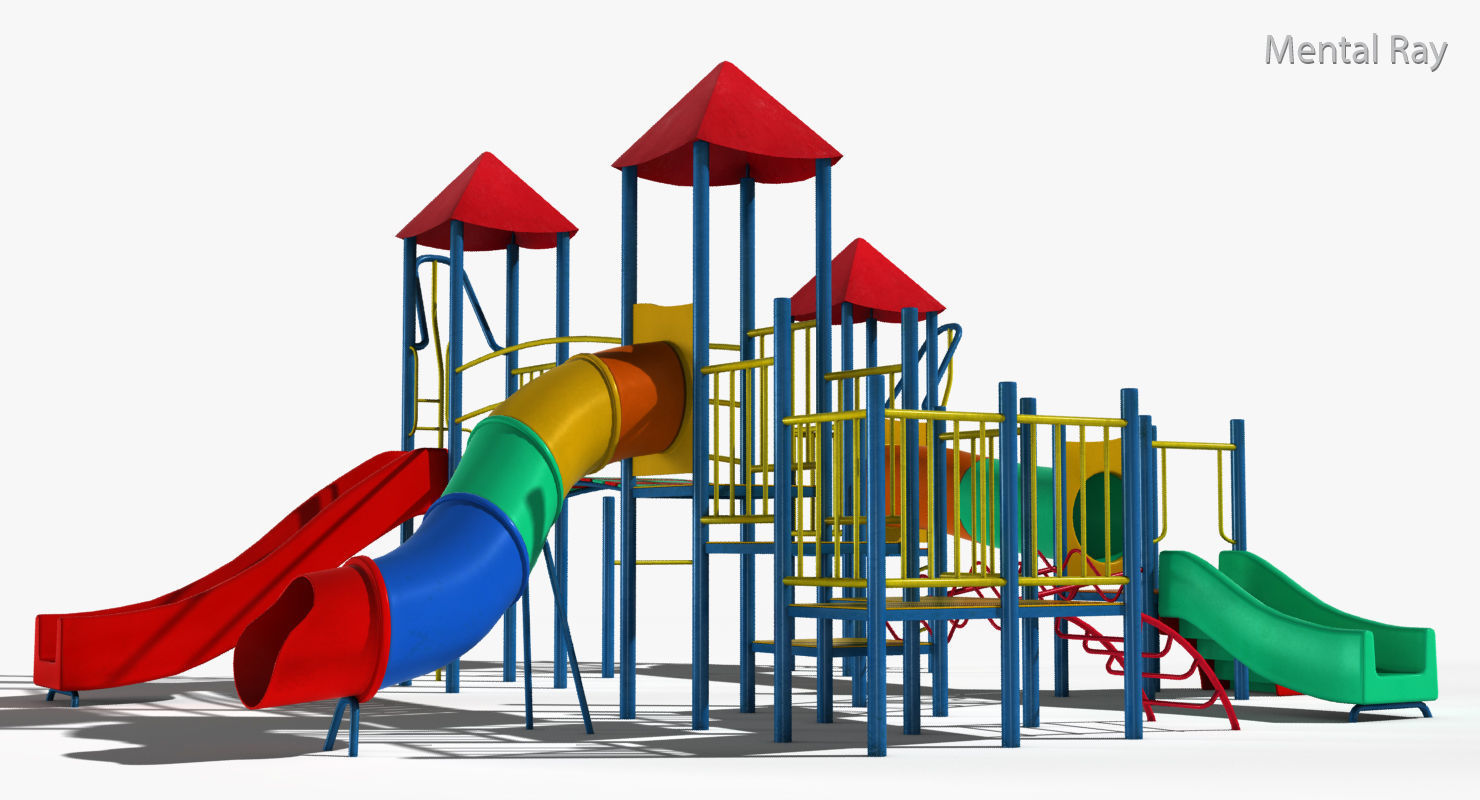 Playground Slide Low-poly 3D model_39