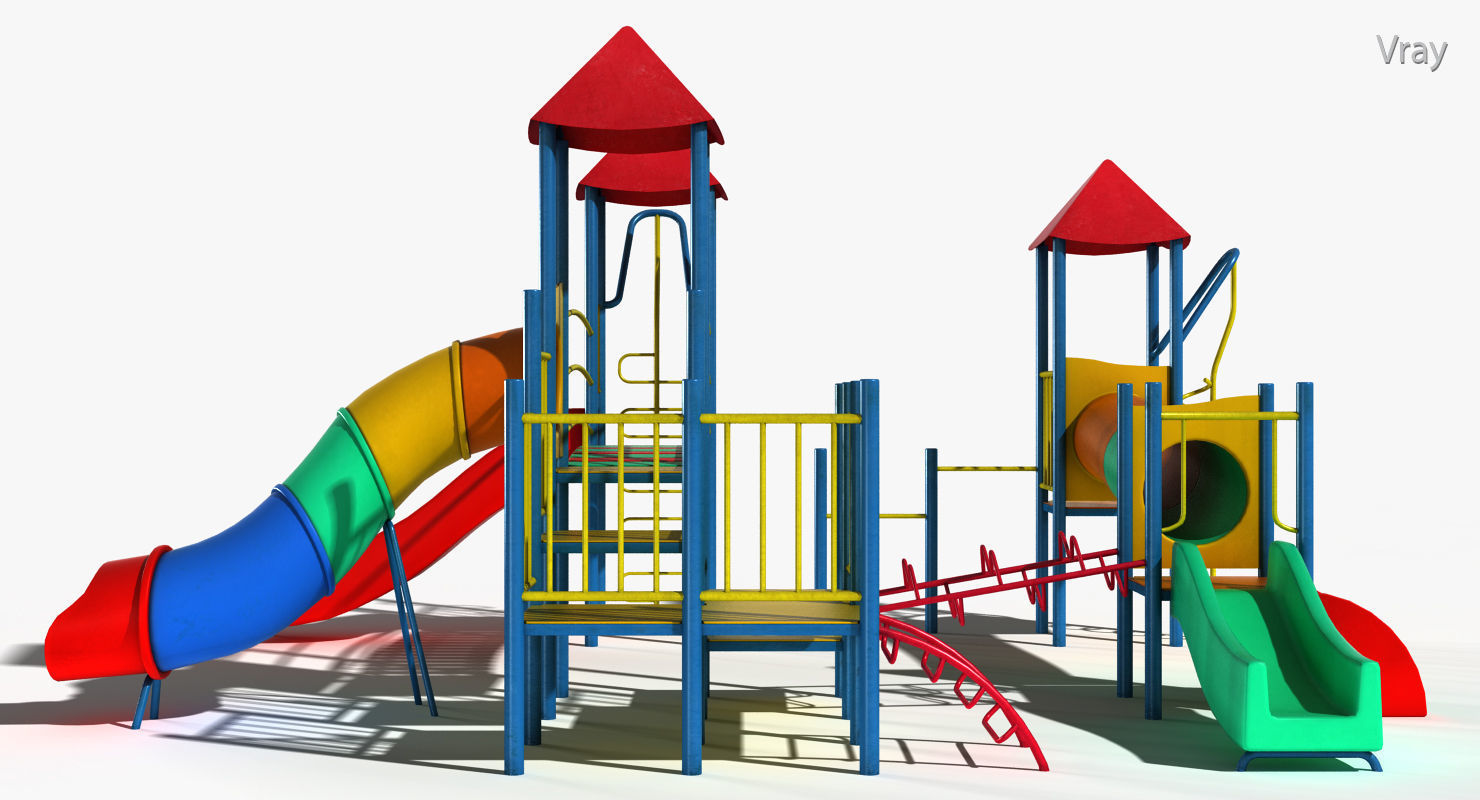 Playground Slide Low-poly 3D model_20