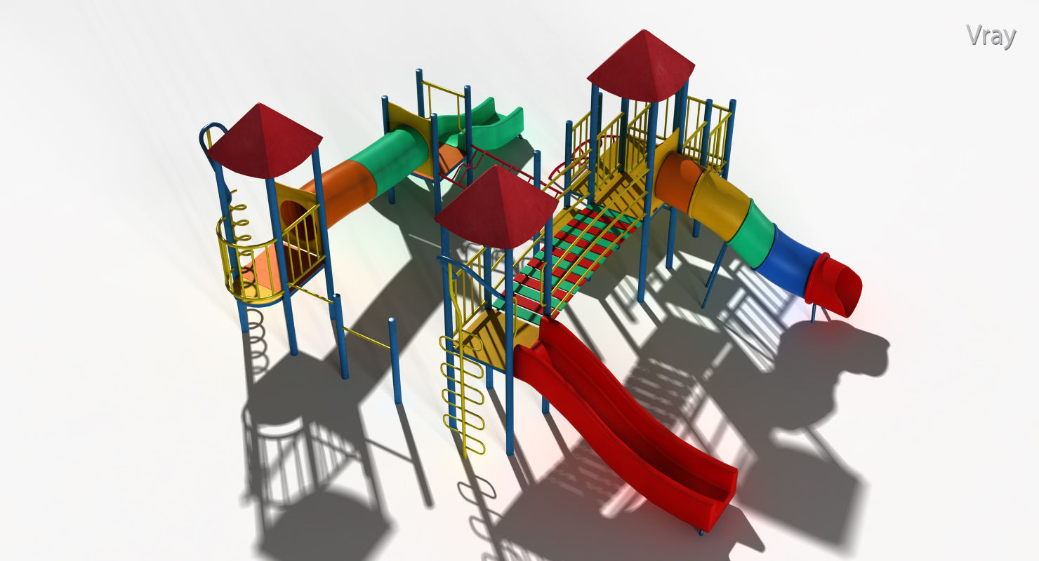 Playground Slide Low-poly 3D model_15