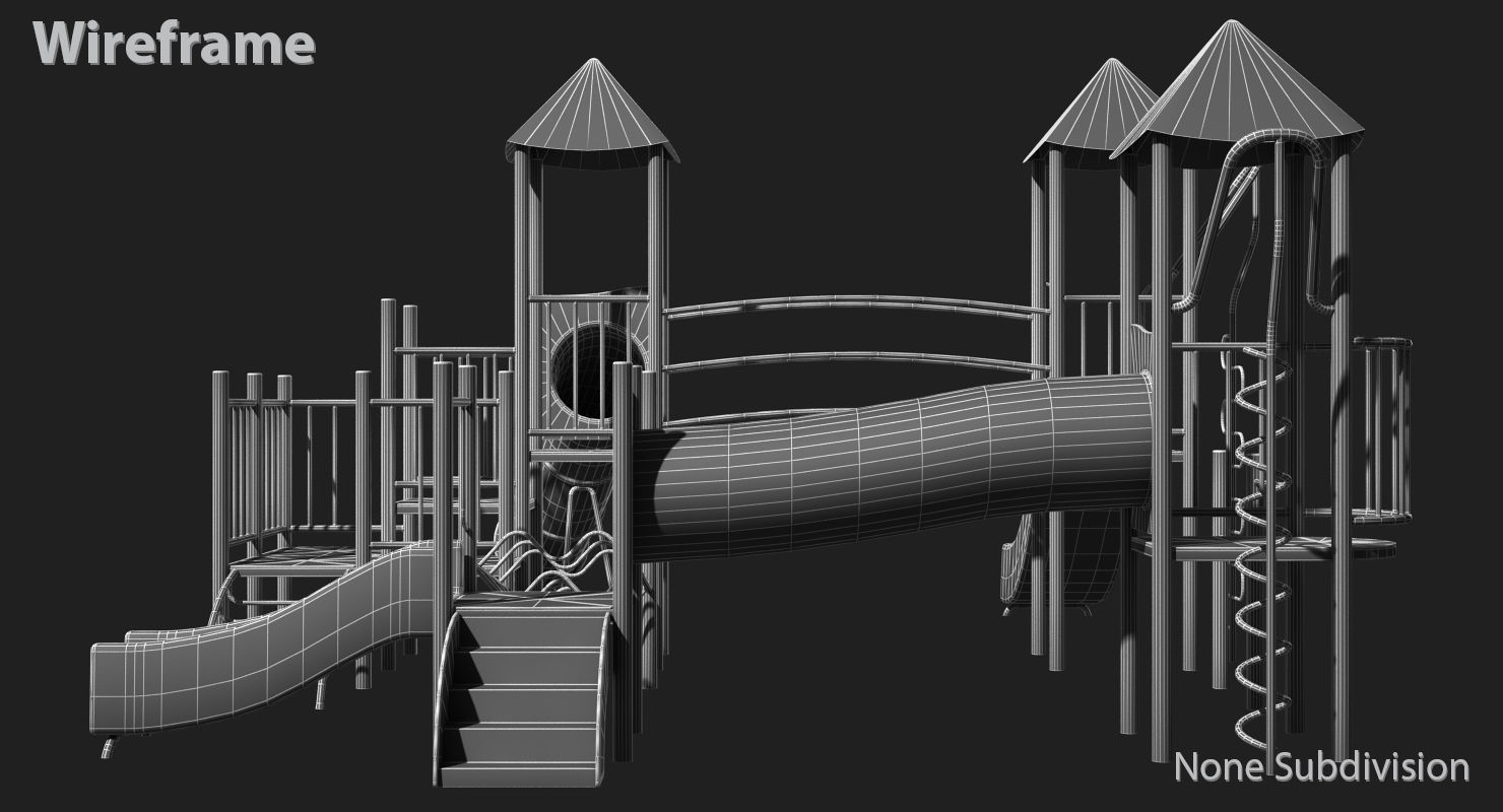 Playground Slide Low-poly 3D model_32