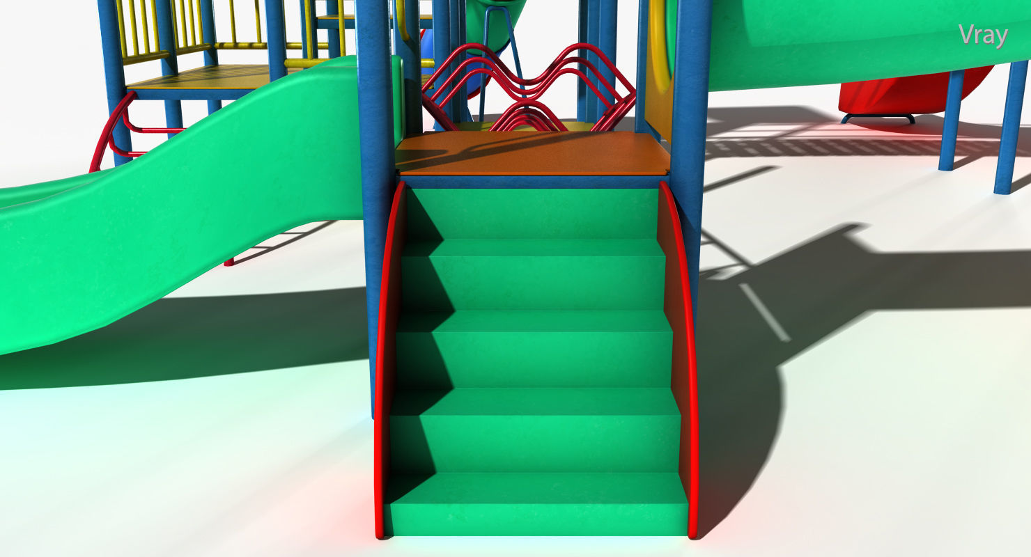 Playground Slide Low-poly 3D model_10