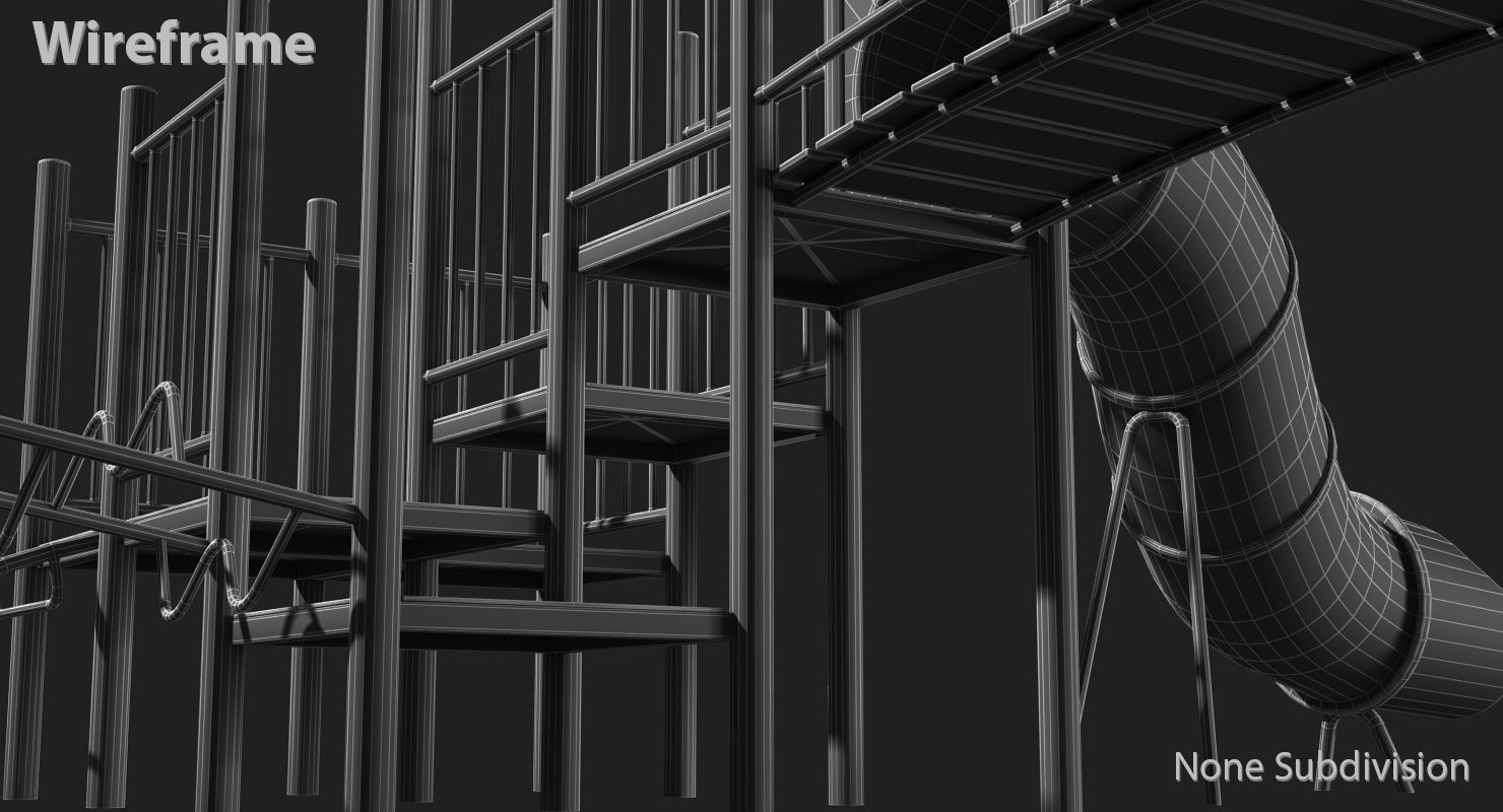 Playground Slide Low-poly 3D model_28