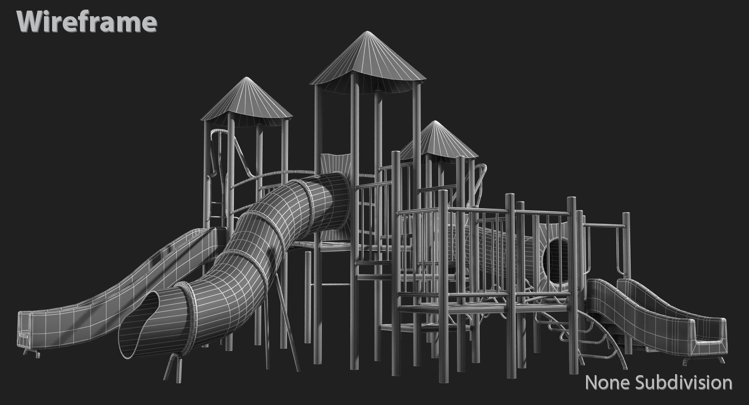 Playground Slide Low-poly 3D model_23