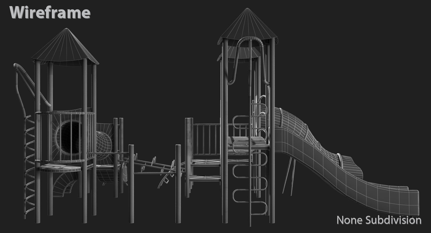 Playground Slide Low-poly 3D model_34