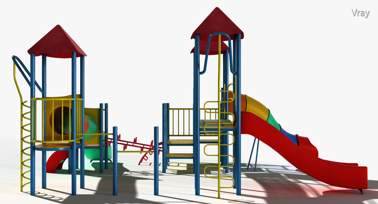 Playground Slide Low-poly 3D model_19