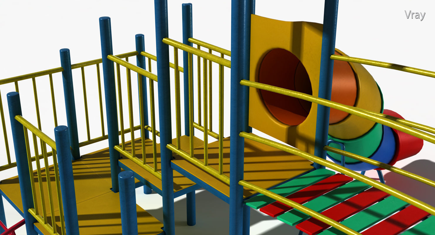 Playground Slide Low-poly 3D model_6
