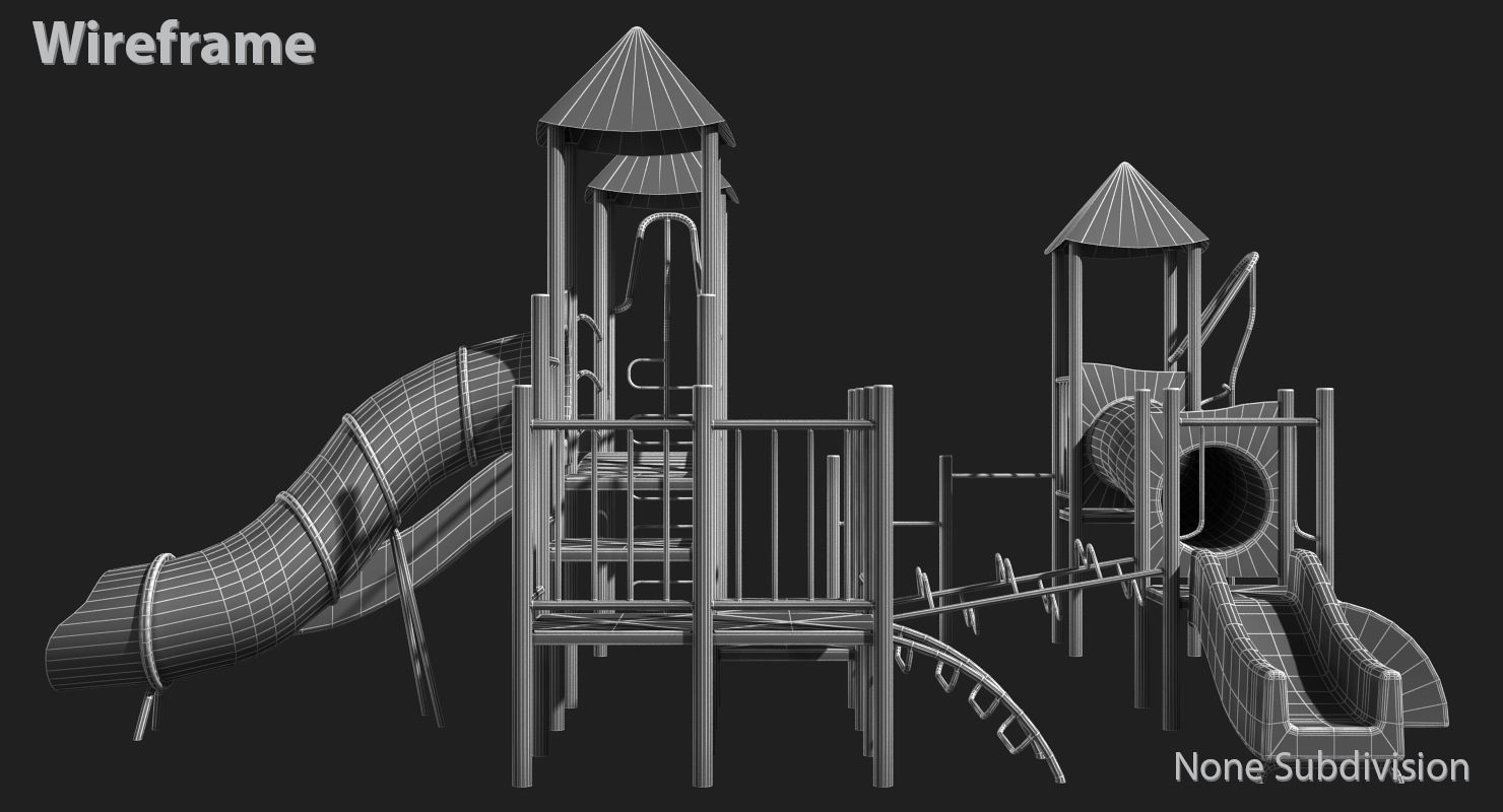 Playground Slide Low-poly 3D model_35