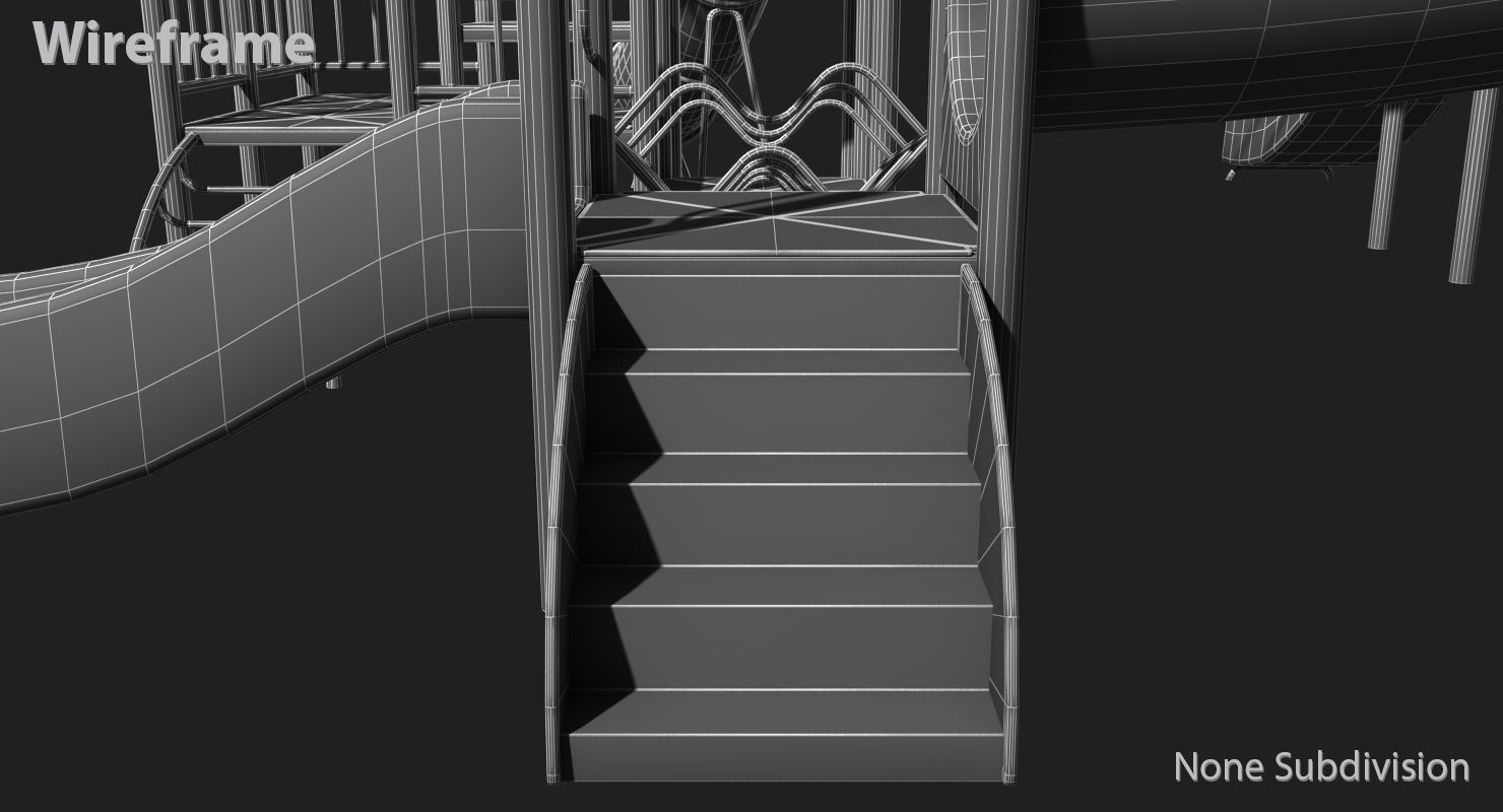 Playground Slide Low-poly 3D model_29
