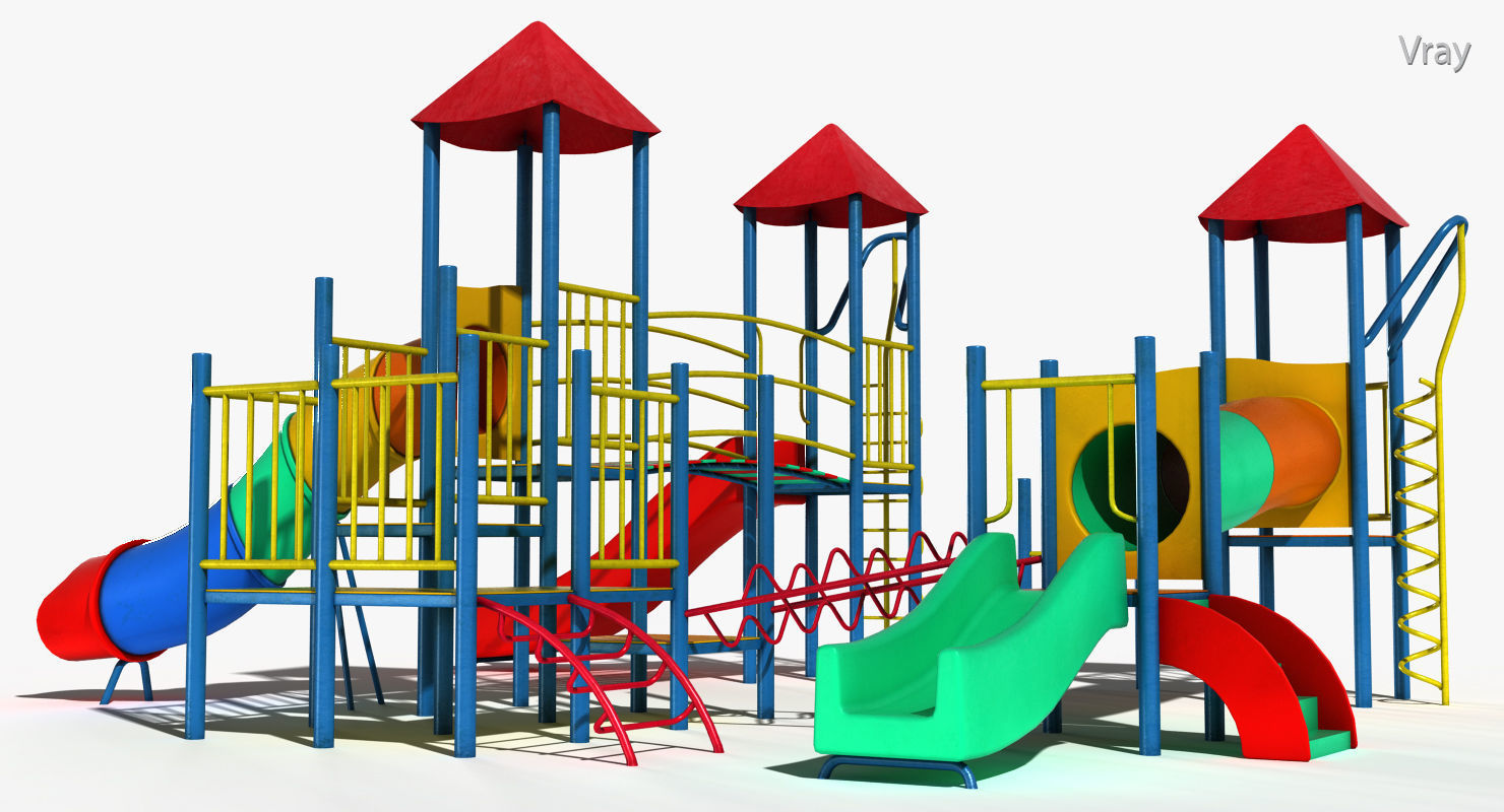 Playground Slide Low-poly 3D model_1