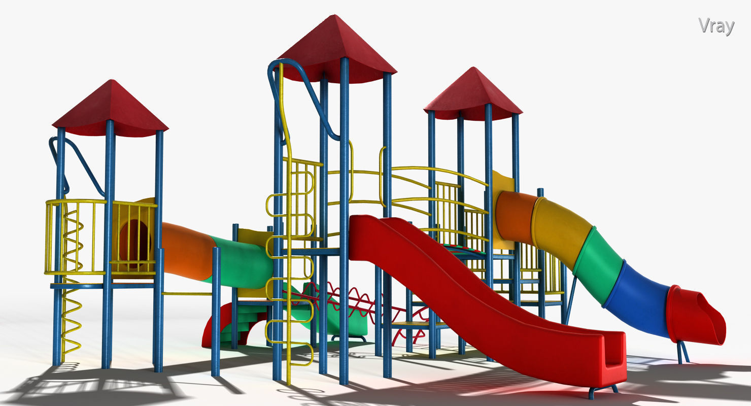 Playground Slide Low-poly 3D model_3
