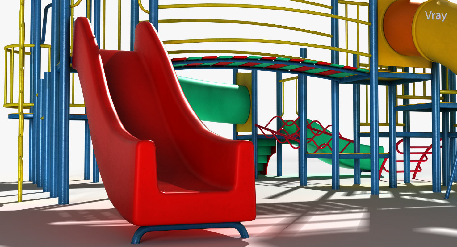 Playground Slide Low-poly 3D model_7