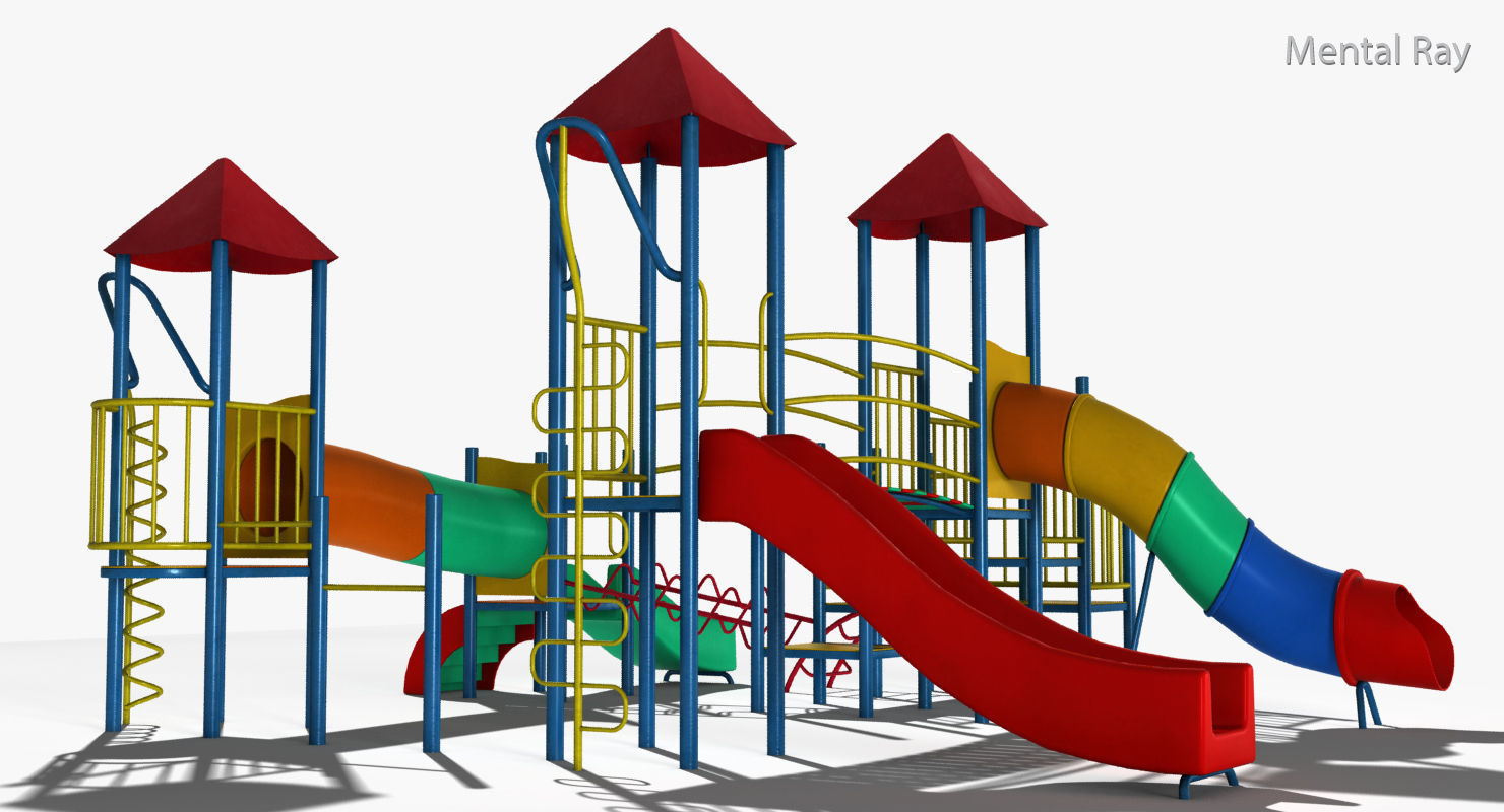 Playground Slide Low-poly 3D model_40
