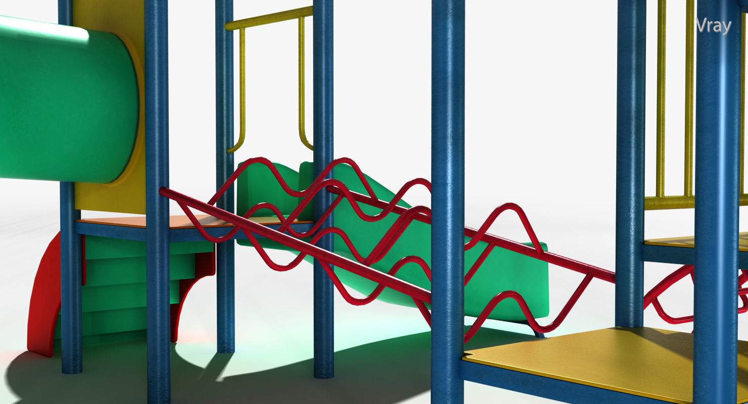 Playground Slide Low-poly 3D model_9