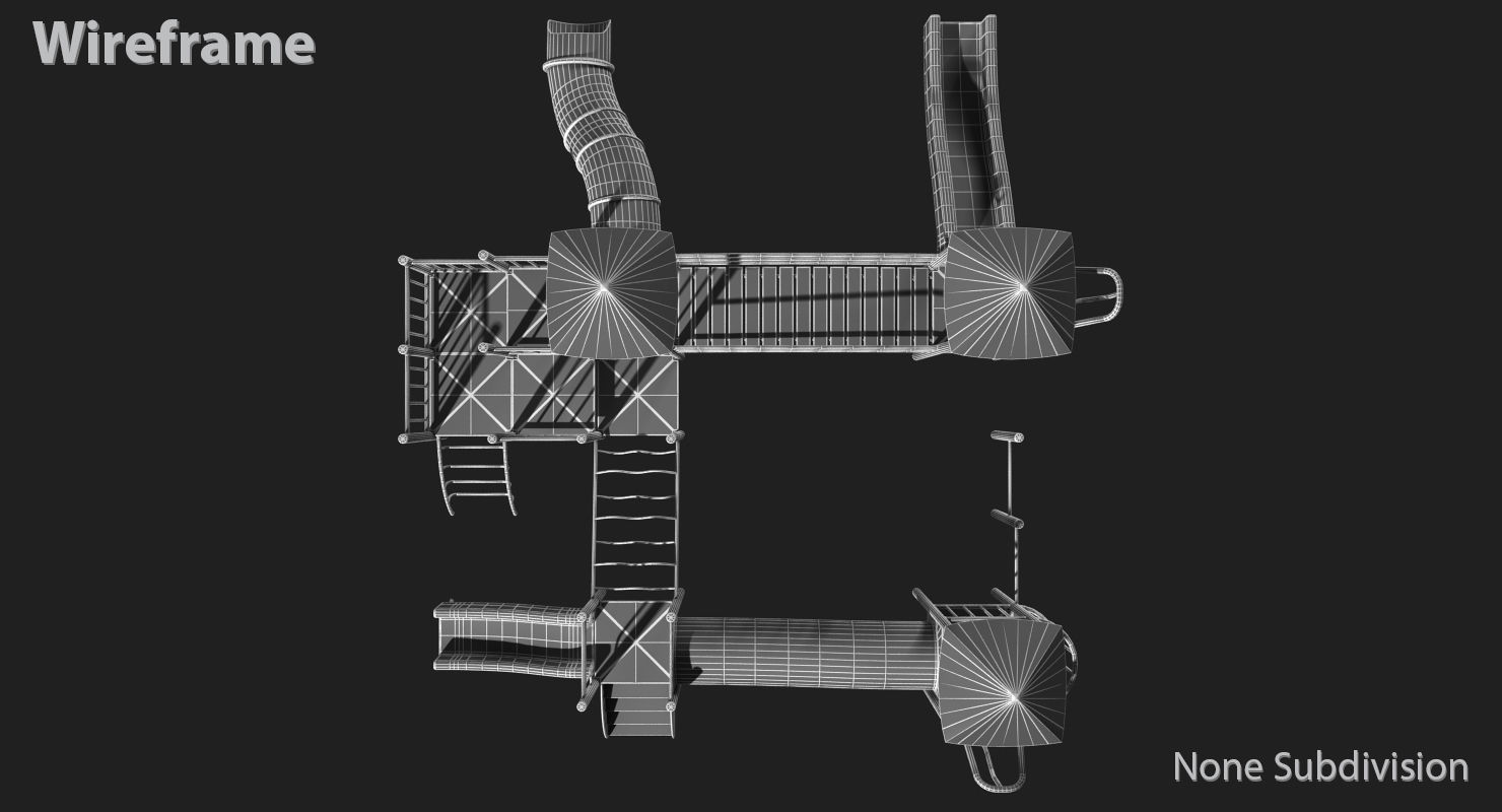Playground Slide Low-poly 3D model_36