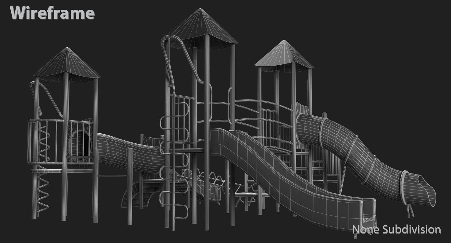 Playground Slide Low-poly 3D model_24