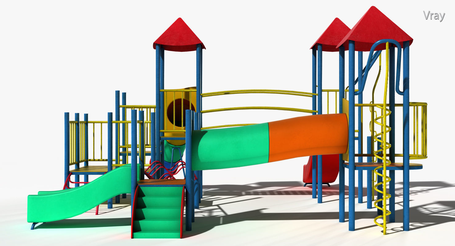 Playground Slide Low-poly 3D model_17