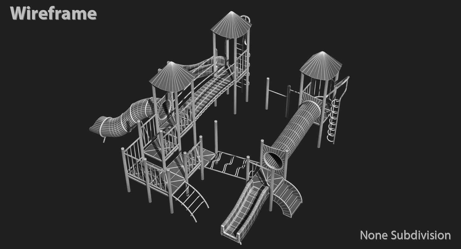Playground Slide Low-poly 3D model_31