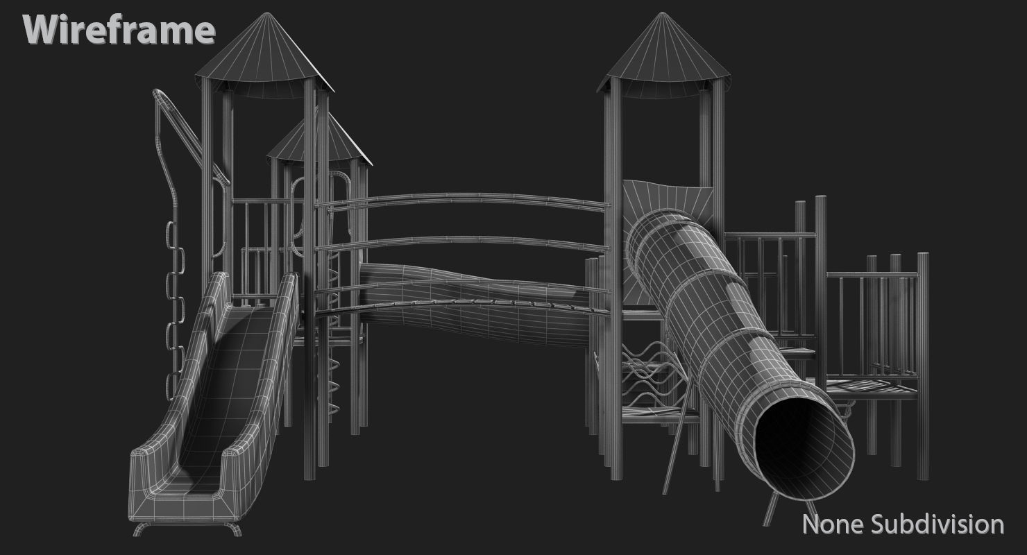 Playground Slide Low-poly 3D model_33
