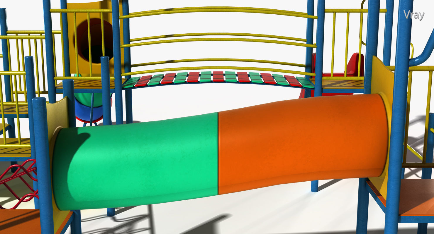 Playground Slide Low-poly 3D model_12