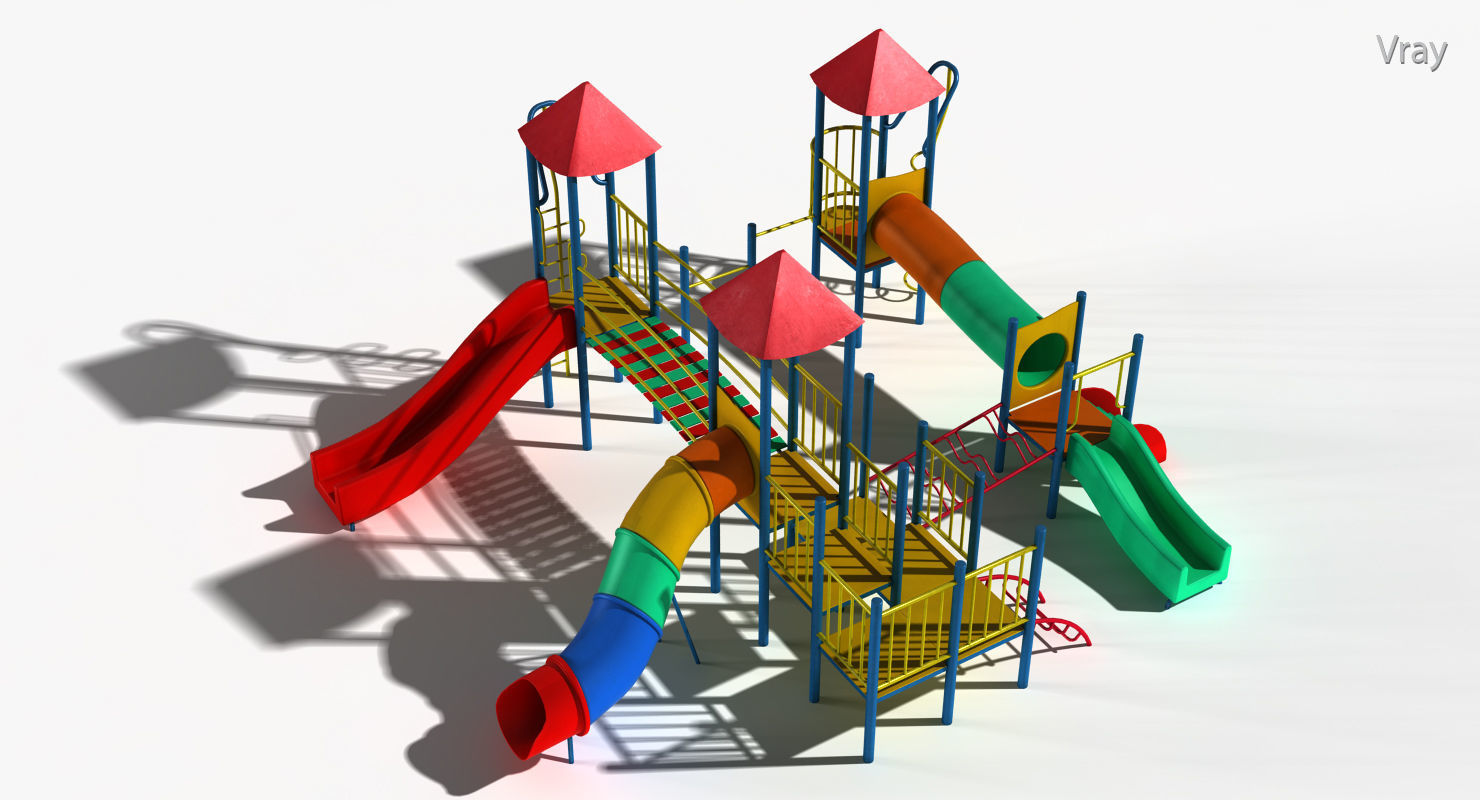 Playground Slide Low-poly 3D model_16