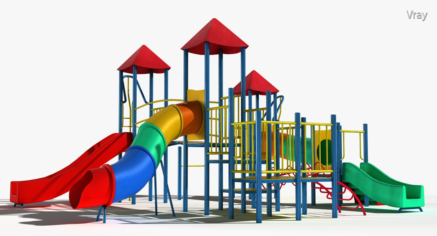 Playground Slide Low-poly 3D model_2