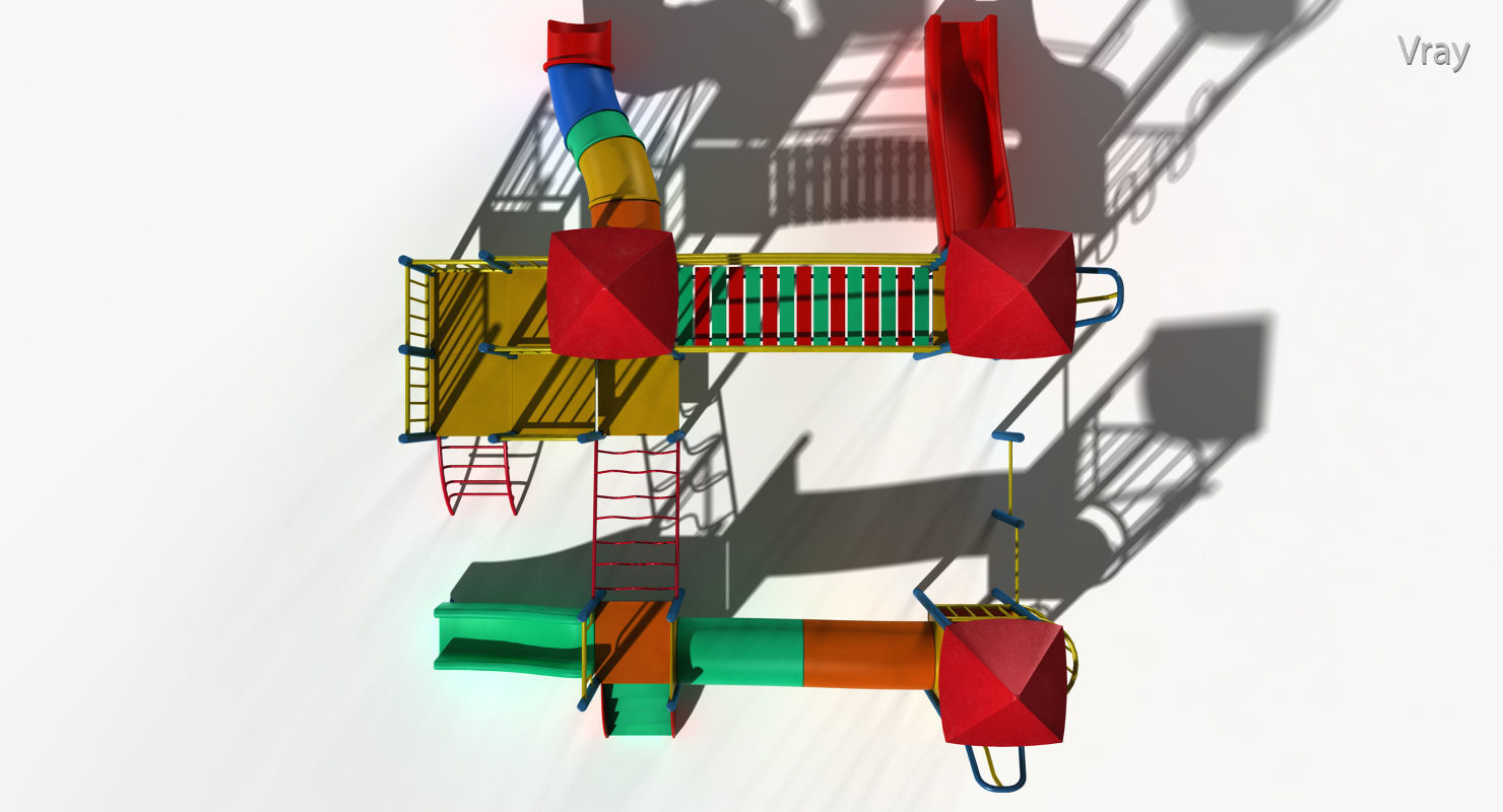 Playground Slide Low-poly 3D model_21