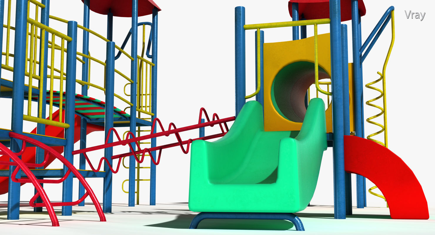 Playground Slide Low-poly 3D model_5