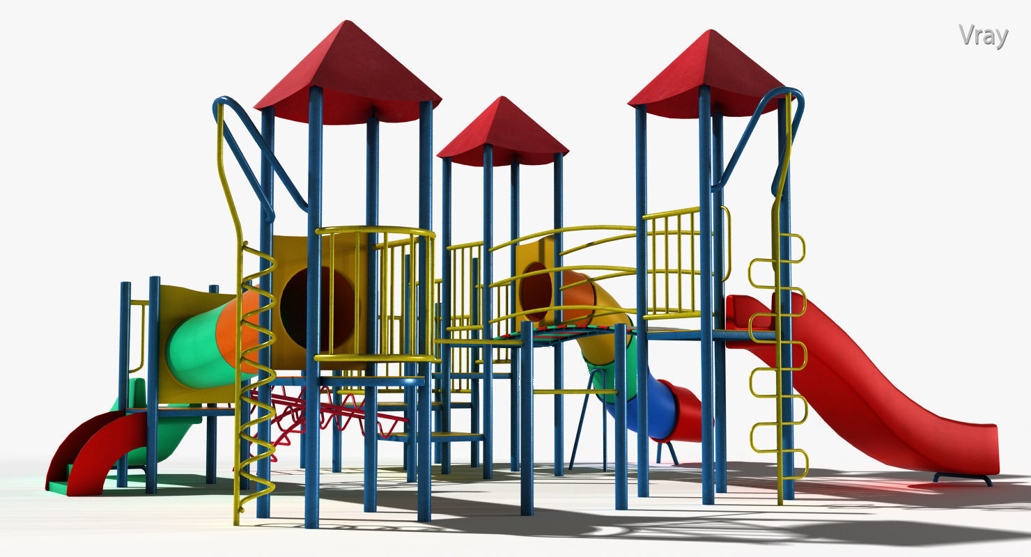 Playground Slide Low-poly 3D model_4