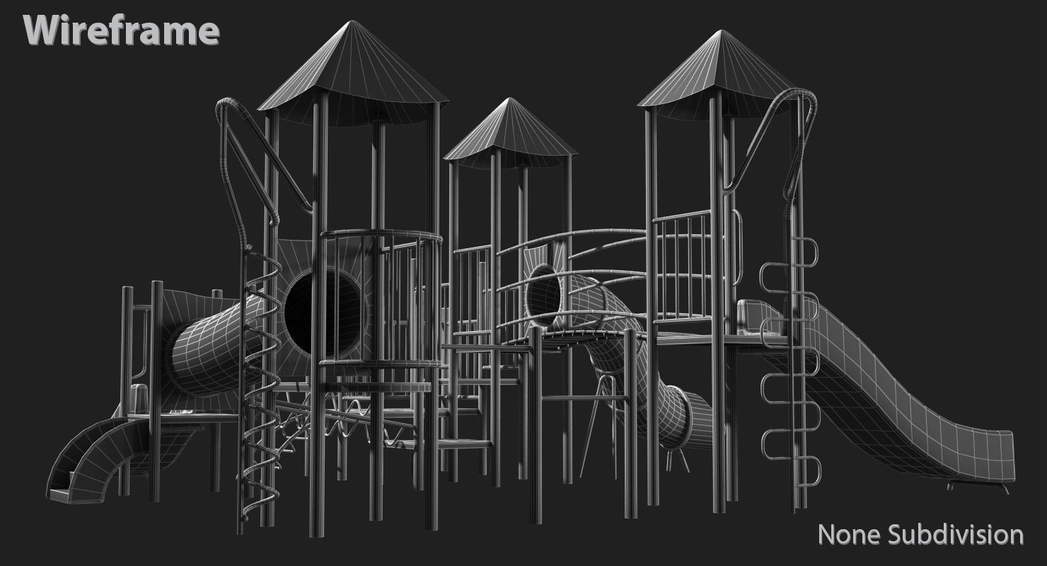 Playground Slide Low-poly 3D model_25