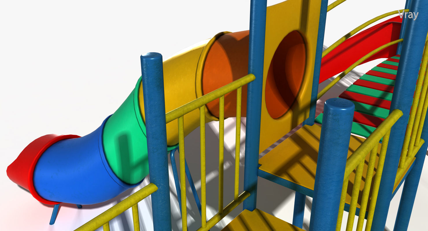 Playground Slide Low-poly 3D model_11
