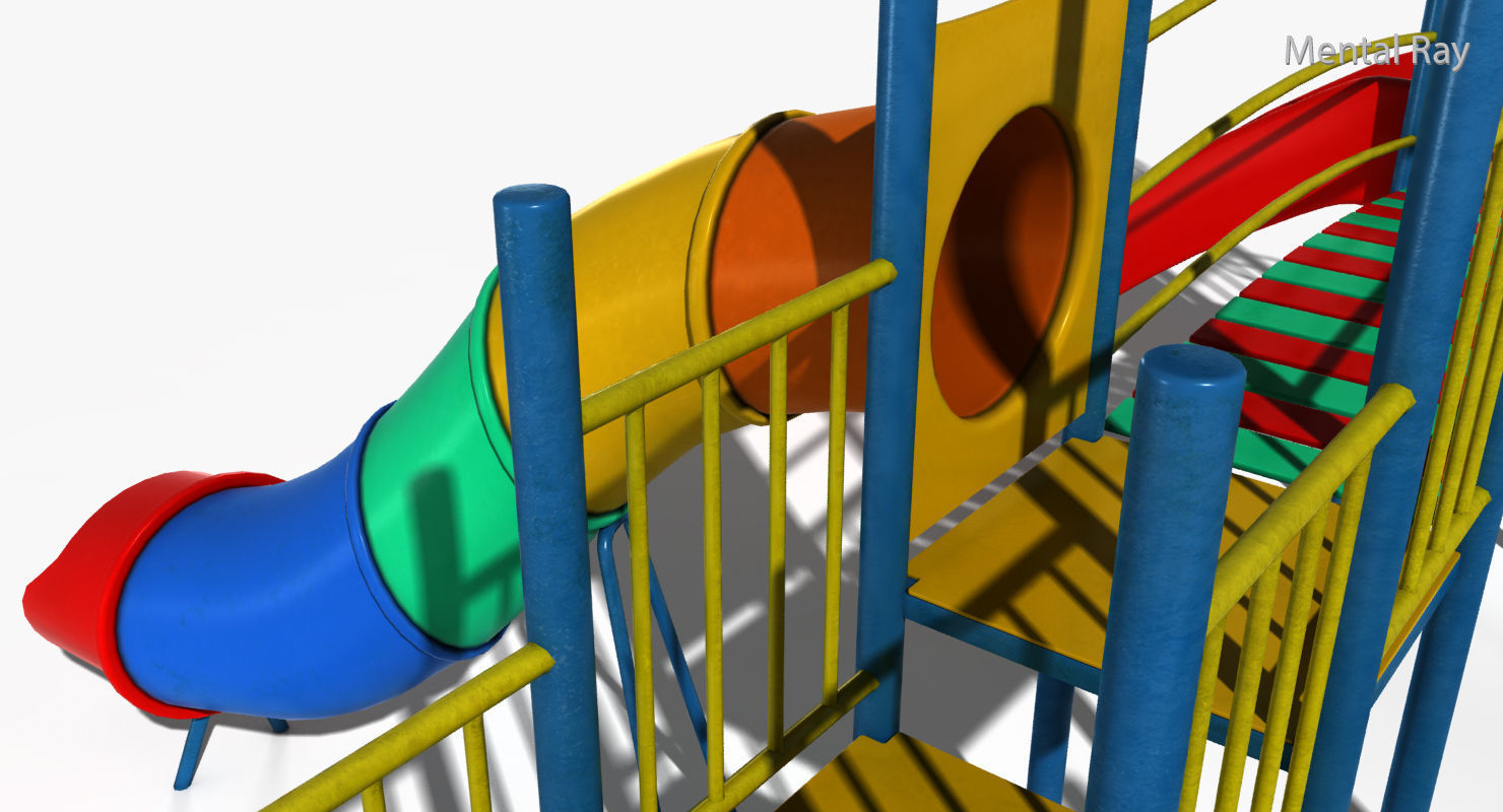 Playground Slide Low-poly 3D model_48